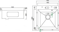 Кухонная мойка Basic CL DS Decor 45x50 (сатин, коландер, дозатор)