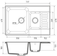 Кухонная мойка GranFest QUARZ QUARZ Z-21K (песочный)