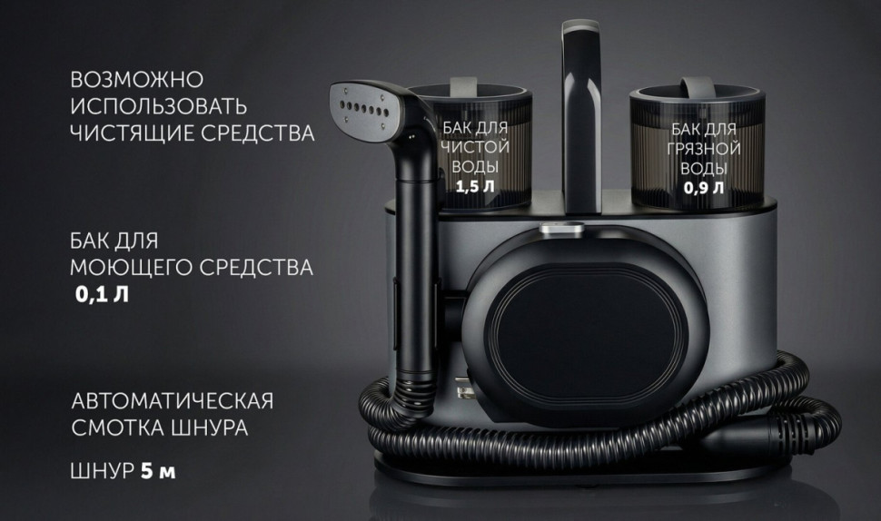 Пылесос Polaris PCW 1445 Steam Clean Pro (графит)