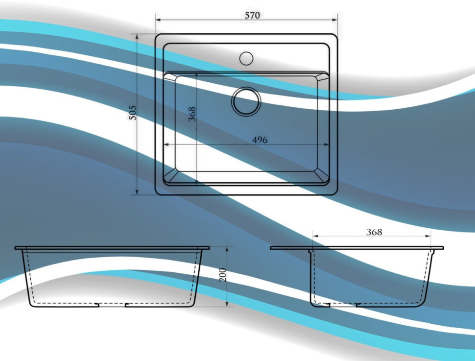Кухонная мойка Berge BR-5750 + Like F8007122 (черный)