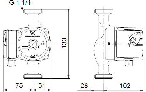 Циркуляционный насос Grundfos UPS 20-60 130