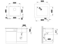 Кухонная мойка Blanco Subline 500-U (темная скала)