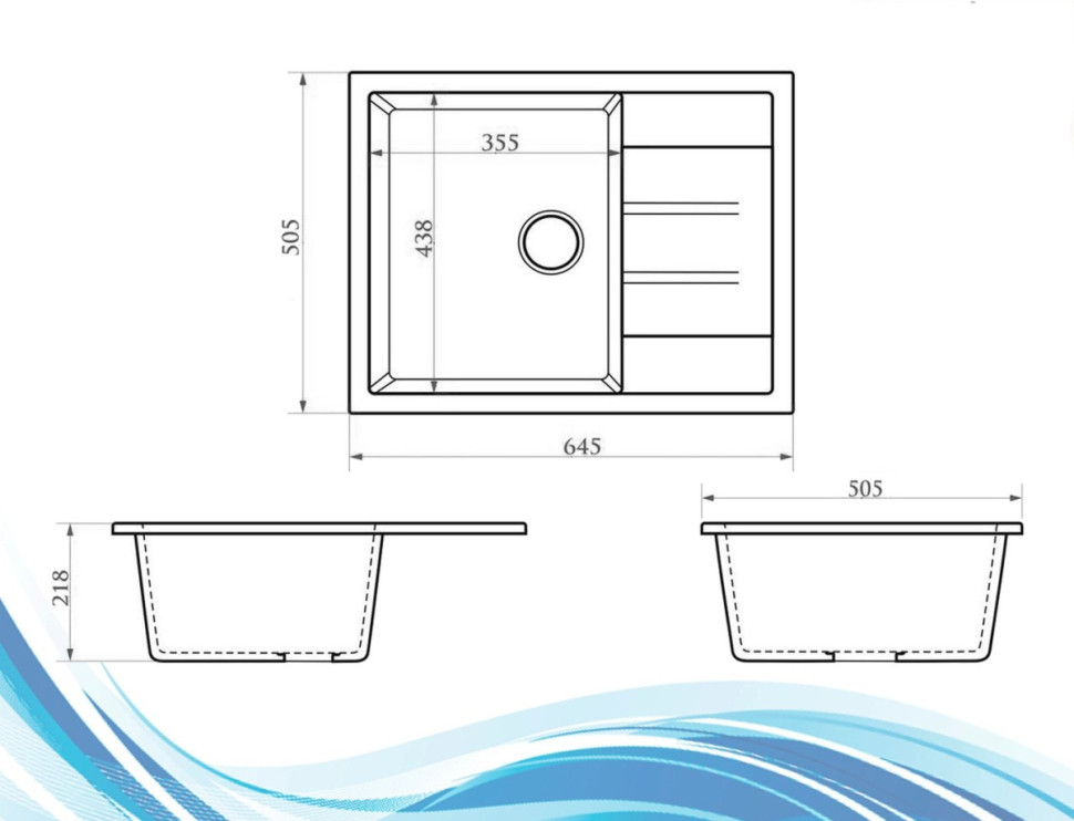 Кухонная мойка Berge BR-6502 + Like F8007122 (черный)