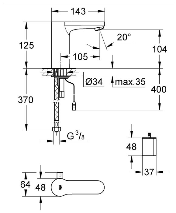 Смеситель Grohe Eurosmart Cosmopolitan E 36327001