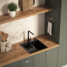 Кухонная мойка Basic CL DS Decor 50x50 (черный, коландер, дозатор)
