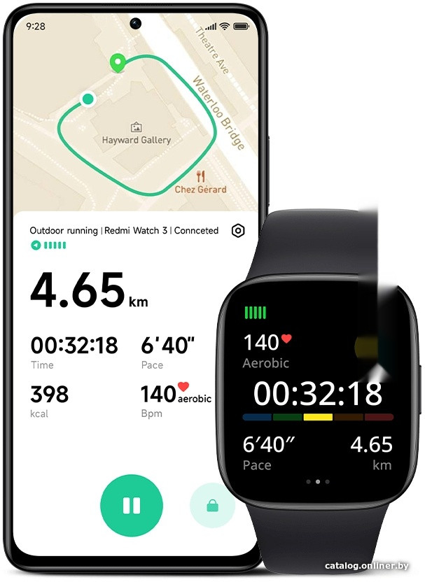 Умные часы Xiaomi Redmi Watch 3 (черный, международная версия)