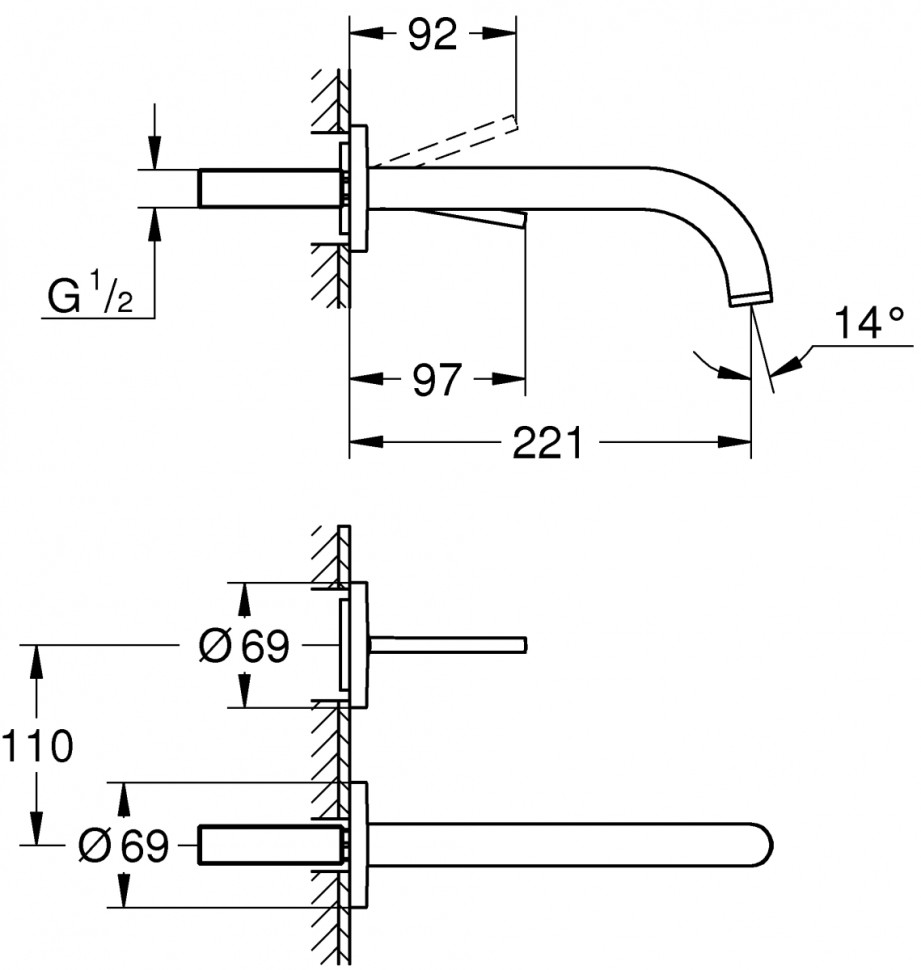 Смеситель Grohe Atrio New Joy 19918003 для раковины