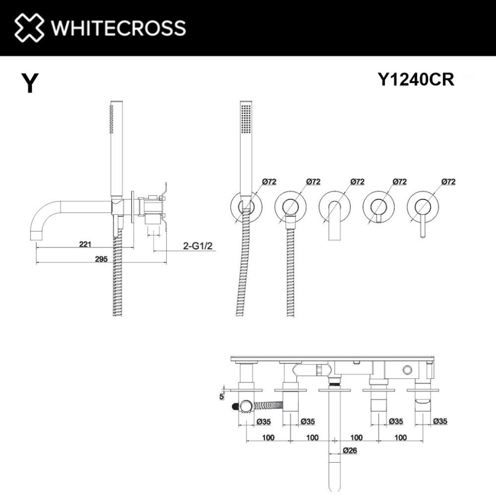 Смеситель Whitecross Y Y1240CR (хром)