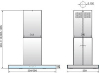 Вытяжка Elikor Агат Island 90Н-1000-Е4Д (нержавеющая сталь/черный)