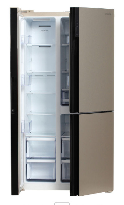 Холодильник с морозильником Hyundai CS6073FV (Champagne Glass)