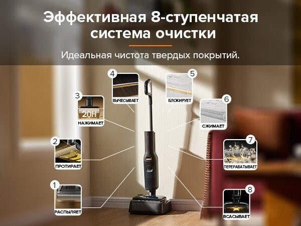 Вертикальный моющий пылесос Roborock F25 WD5M1A (черный)