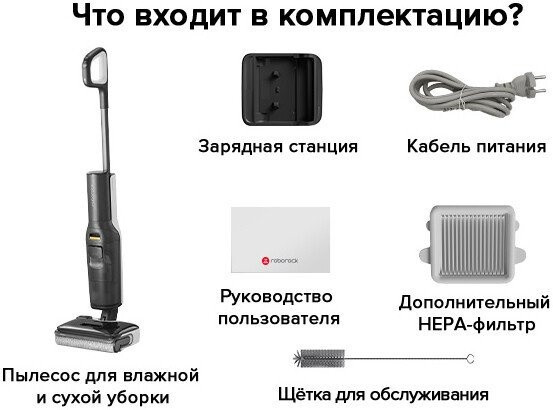 Вертикальный моющий пылесос Roborock F25 WD5M1A (черный)