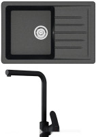 Кухонная мойка Berge BR-7602 + Like F8005022 (черный)