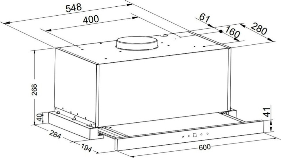 Вытяжка Zorg Turbo 1260 60 S (черный)