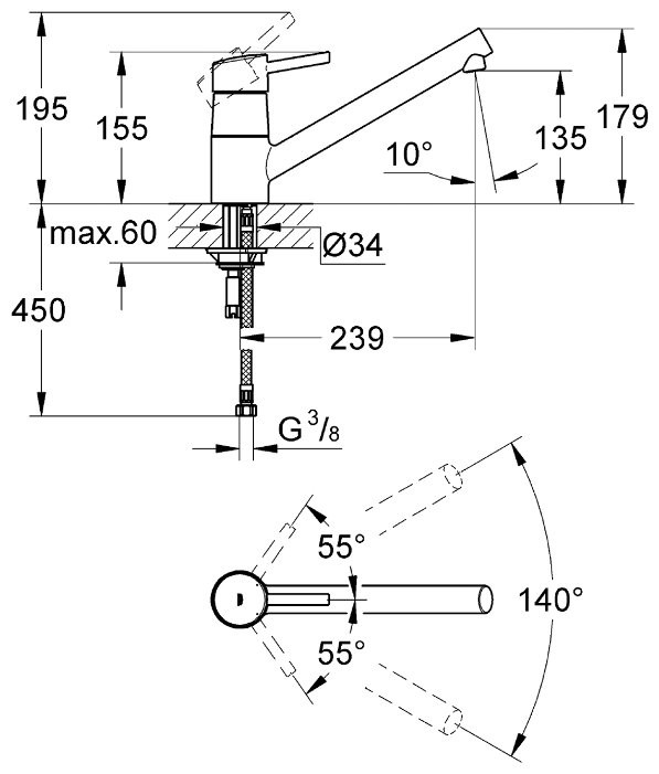 Смеситель Grohe Concetto 32659001