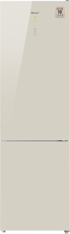 Холодильник Weissgauff WRK 2000 D Full NoFrost Inverter Beige Glass