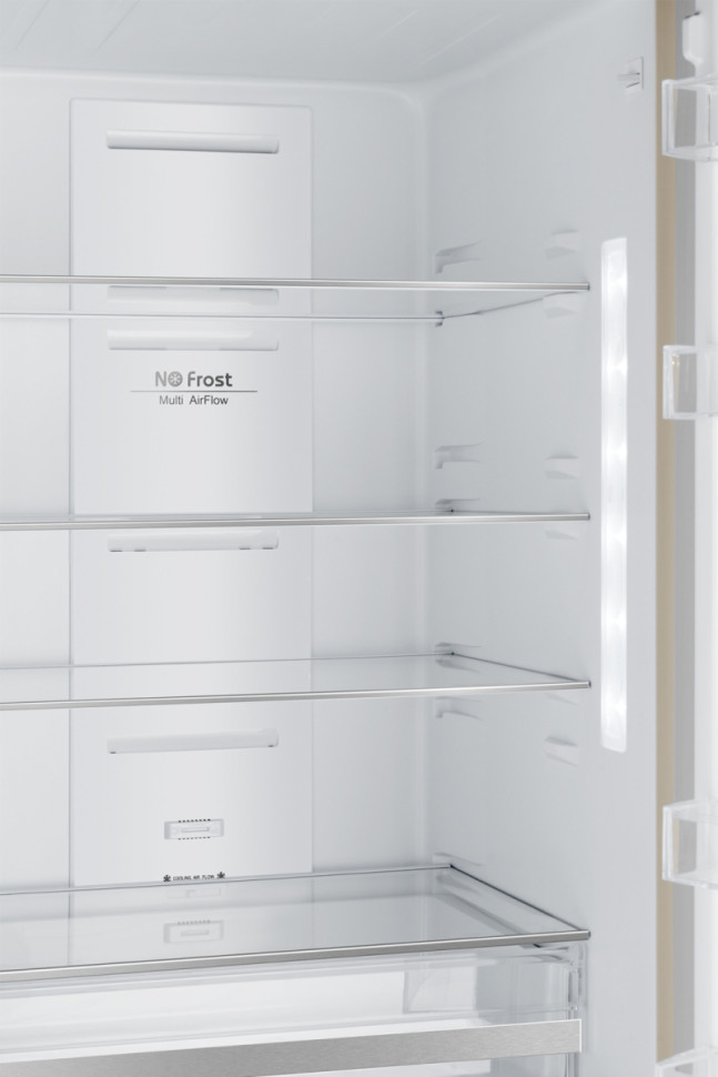 Холодильник Weissgauff WRK 2000 D Full NoFrost Inverter Beige Glass