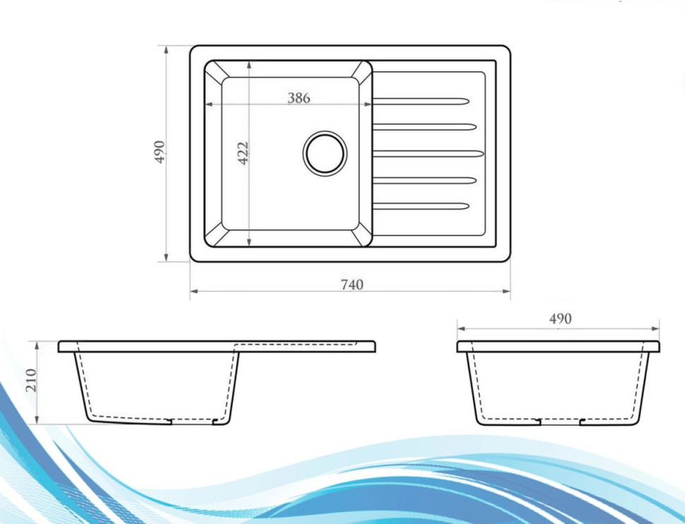 Кухонная мойка Berge BR-7602 + Like F8007122 (черный)