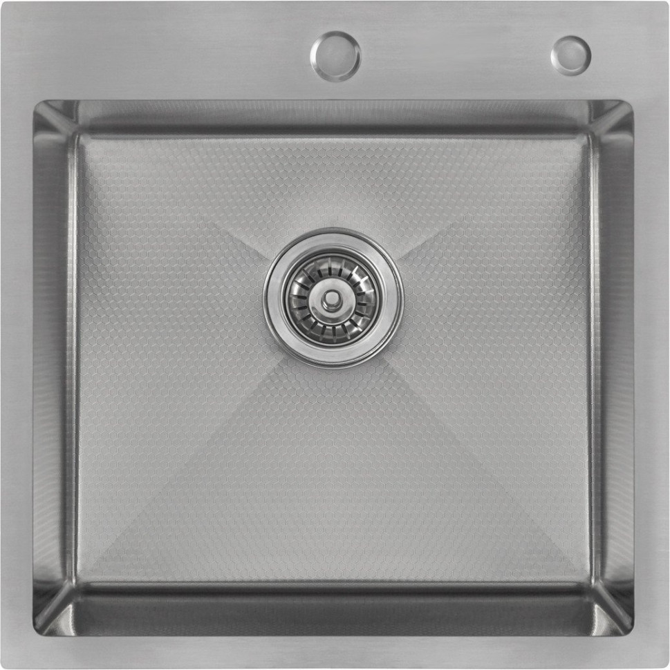 Кухонная мойка Basic CL DS Decor 50x50 (сатин, коландер, дозатор)