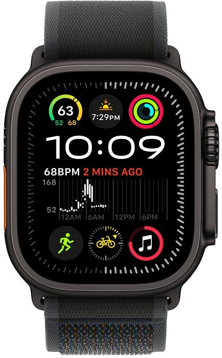 Умные часы Apple Watch Ultra 2 LTE 49 мм (титановый корпус, черный/черный, нейлоновый ремешок S/M)