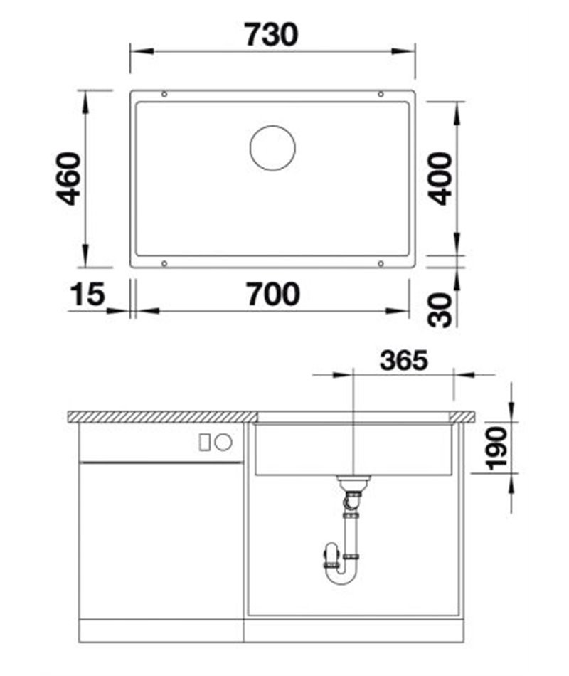 Кухонная мойка Blanco SUBLINE 700-U антрацит 523442