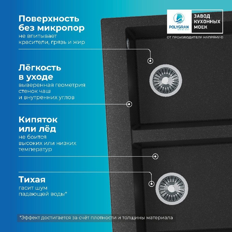 Кухонная мойка Polygran Brig 790 (черный)