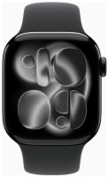 Умные часы Apple Watch Series 11 42 мм (алюминиевый корпус, черный/черный, спортивный силиконовый ремешок S/M)