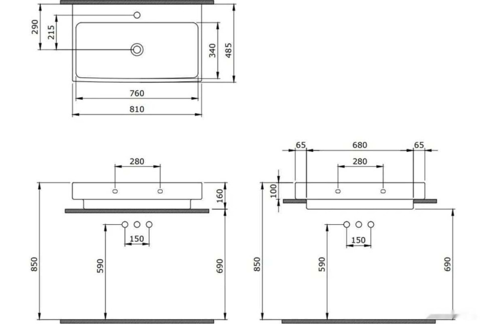 Умывальник Berges Wasserhaus Strati 80x48.5 182007