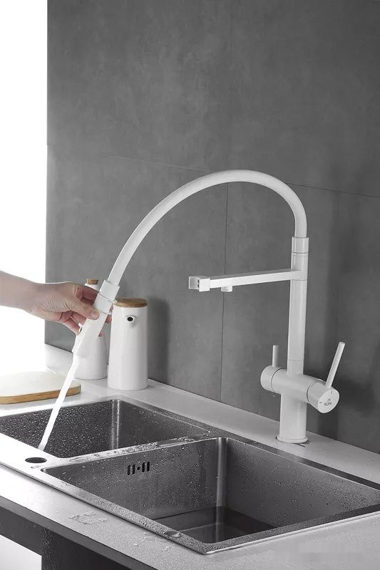 Смеситель Rose R958C (белый)