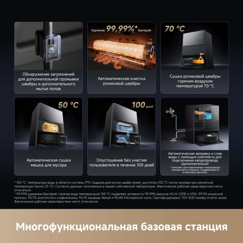 Робот-пылесос Dreame Robot Vacuum Aqua10 Ultra Roller Complete Black RLH71DE-1 (евровилка, черный)