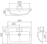 Умывальник Акватон Фабиа 65 65x45