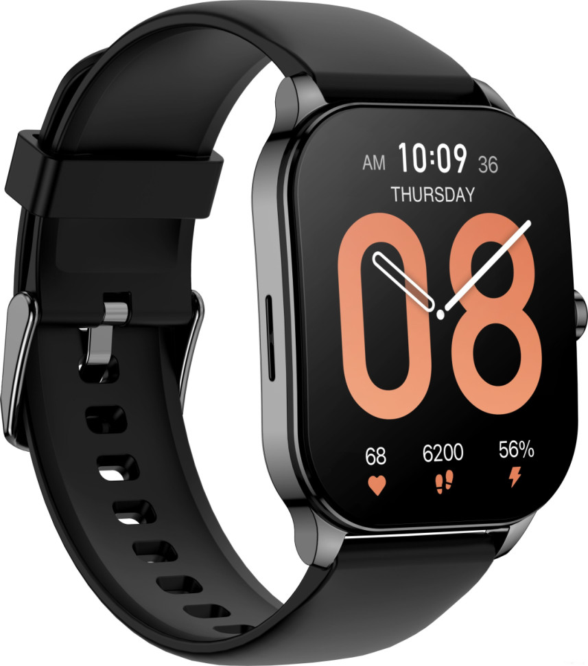 Умные часы Amazfit Pop 3S (черный, с силиконовым ремешком)