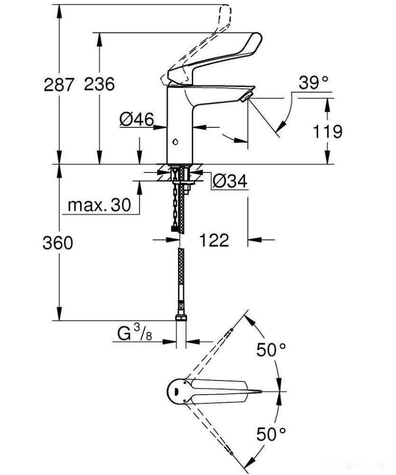Смеситель Grohe Eurosmart M-Size 23985003