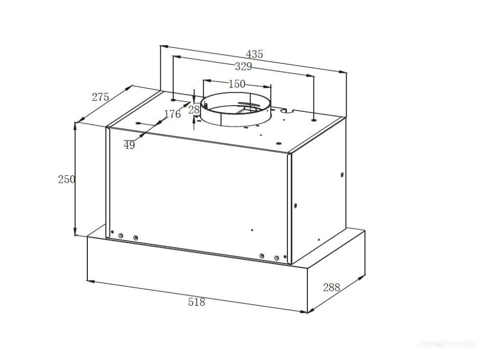 Вытяжка Zorg Bona 1000 52 M (нержавеющая сталь)