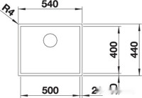 Кухонная мойка Blanco Zerox 500-U Dark Steel 526243 (без клапана-автомата)